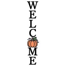 Welcome Vertical With Pumpkin