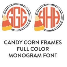 candy corn frames full color monogram font