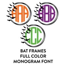 bats frame full color monogram font