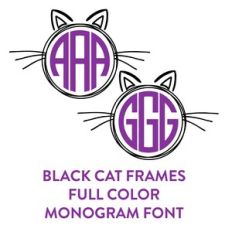 black cat frames full color monogram font