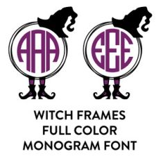 witch frame full color monogram font