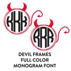 devil frames full color monogram font