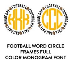 football word circle full color monogram font
