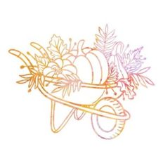 Wheelbarrow with pumpkins