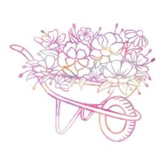 Wheelbarrow with flowers
