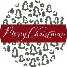 Merry Christmas Leopard Round