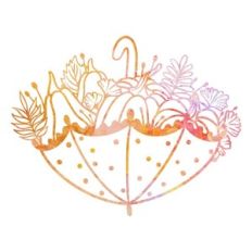 Umbrella with pumpkins