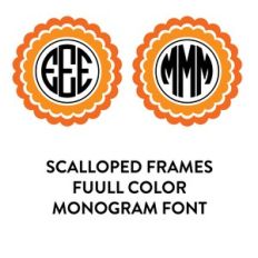 halloween rosette frames full color monogram font