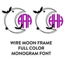 wire moon frame full color monogram font