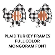 plaid turkey frames full color monogram font