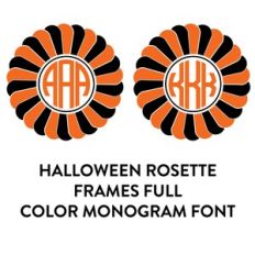 halloween rosette frames full color monogram font