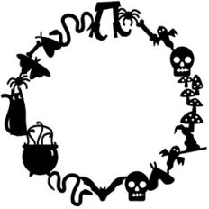 Halloween Wreath Circle Frame