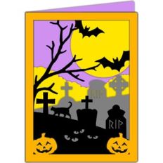 cemetery and black cat card