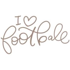 i heart football script handlettered