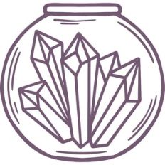 crystals in jar