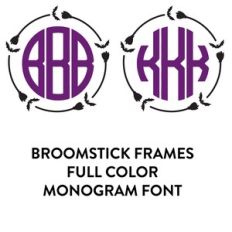 wtich broom frame full color monogram font