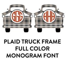 plaid truck monogram frames font