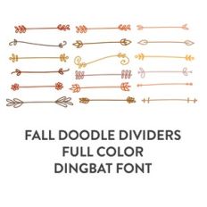 fall doodle dividers full color dingbat font