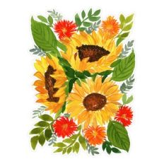 3 Sunflowers Fall / Autumn Watercolor Flower Arrangement Print and Cut