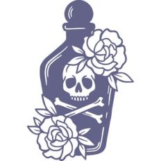 floral potion with skull