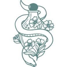 floral potion with snake