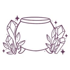 Halloween Cauldron and Crystals