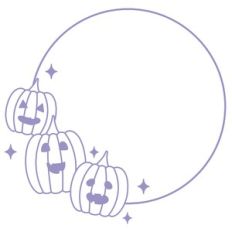 Jack O Lantern Pumpkin Circle Frame