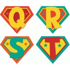 superhero shields initials qrst
