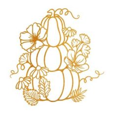 Pumpkins with flowers