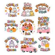 Retro Halloween Stickers Set