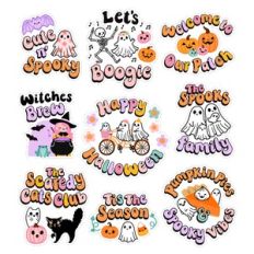 Retro Halloween Stickers Set 2