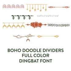 boho doodle dividers full color dingbat font