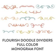 flourish doodle dividers full color dingbat font
