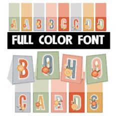Boho Note Cards Color Font