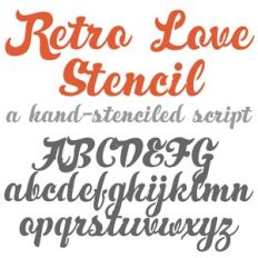 ZP Retro Love Stencil