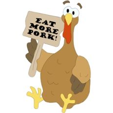 turkey with sign