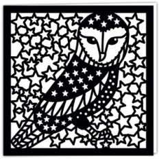 Owl with Stars Card