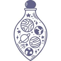 potion bottle with planets