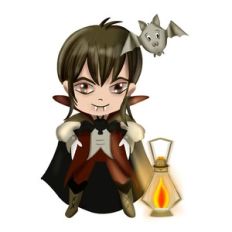 Vampire Boy with Bat Print n Cut Sublimation Design