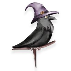 Witch crow print and cut