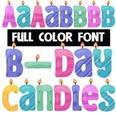B-Day Candles Color Font