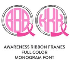 awareness ribbon frames full color monogram font