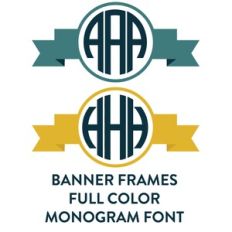 banner frames full color monogram font