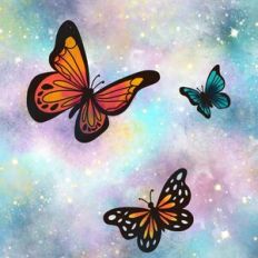 Butterflies in a Pastel Sky