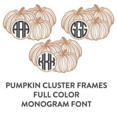 pumpkin trio frame full color monogram font 2