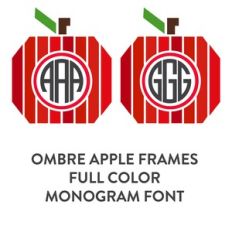Ombre apple frames full color monogram font
