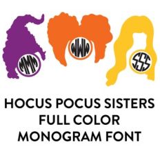 hocus pocus frames full color monogram font