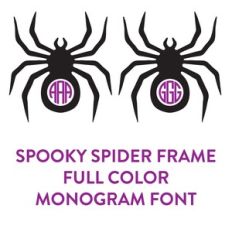 spider frame full color monogram font
