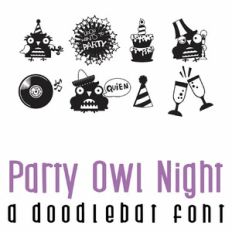 Party Owl Night Doodlebat Font