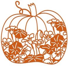 Pumpkin with Nasturtium Flowers